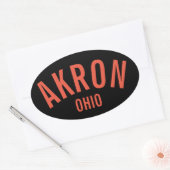 Sticker Ovale Akron, Ohio (Enveloppe)