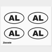 Sticker Ovale AL Alabama (Feuille)