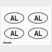 Sticker Ovale Alabama "AL" (Feuille)
