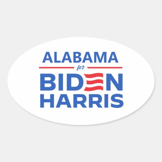 Sticker Ovale Alabama pour Biden Harris (Devant)