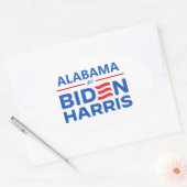 Sticker Ovale Alabama pour Biden Harris (Enveloppe)