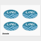 Sticker Ovale Alamosa Colorado Extérieur (Feuille)