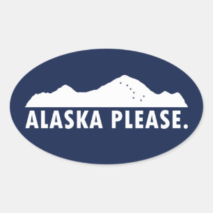 Sticker Ovale Alaska S'il vous plaît