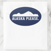 Sticker Ovale Alaska S'il vous plaît (Sac)