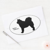 Sticker Ovale Alaskan Malamute SIlhouette (Enveloppe)