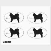 Sticker Ovale Alaskan Malamute SIlhouette (Feuille)