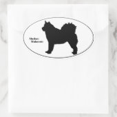 Sticker Ovale Alaskan Malamute SIlhouette (Sac)