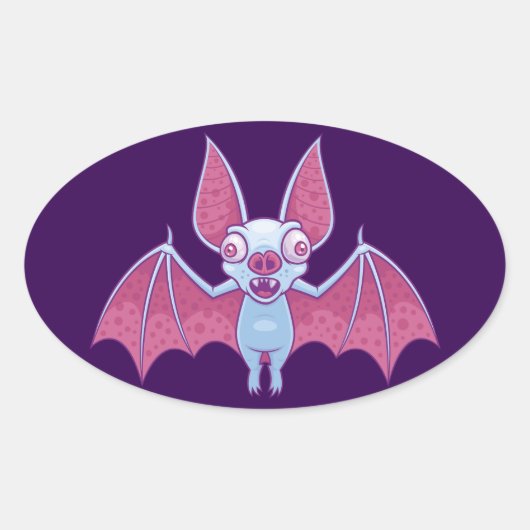 Sticker Ovale Albino Vampire Bat (Devant)