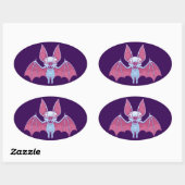 Sticker Ovale Albino Vampire Bat (Feuille)