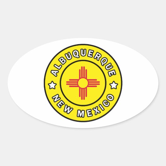 Sticker Ovale Albuquerque Nouveau-Mexique (Devant)