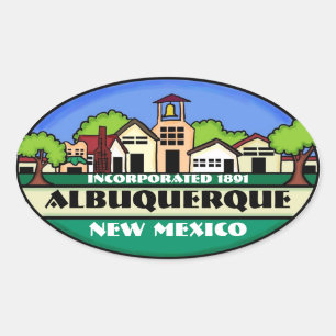 Sticker Ovale Albuquerque Nouveau-Mexique collants souvenir vill