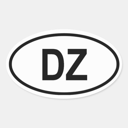 Sticker Ovale Algérie "DZ" (Devant)