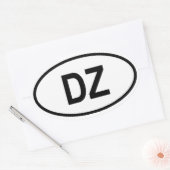 Sticker Ovale Algérie "DZ" (Enveloppe)