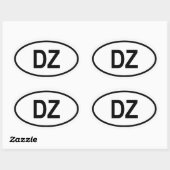 Sticker Ovale Algérie "DZ" (Feuille)