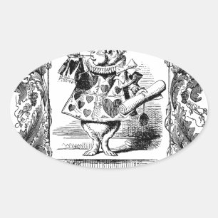 Sticker Ovale Alice dans le cadre fleuri Vinta de klaxon de
