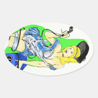 Sticker Ovale Alice dans le pays des merveilles