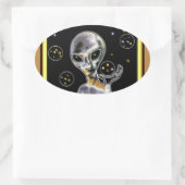 Sticker Ovale Alien brillant - (Sac)