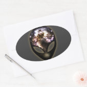 Sticker Ovale Alien cosmique (Enveloppe)