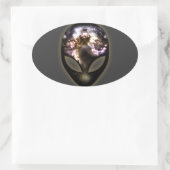 Sticker Ovale Alien cosmique (Sac)