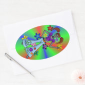 Sticker Ovale Alien Hippy Oval (Enveloppe)