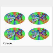 Sticker Ovale Alien Hippy Oval (Feuille)