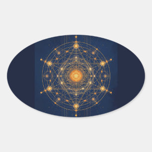 Sticker Ovale Alignement stellaire : La géométrie de la lumière 
