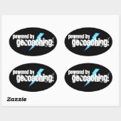 Sticker Ovale Alimenté Par Le Géocaching (Feuille)