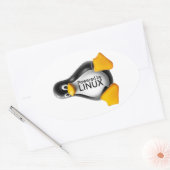 Sticker Ovale Alimenté par Linux (Enveloppe)