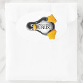 Sticker Ovale Alimenté par Linux (Sac)