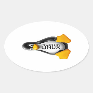 Sticker Ovale Alimenté par Linux