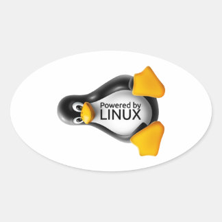 Sticker Ovale Alimenté par Linux