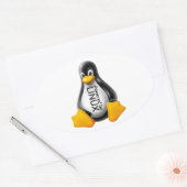 Sticker Ovale Alimenté par Linux (Enveloppe)