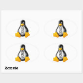 Sticker Ovale Alimenté par Linux (Feuille)