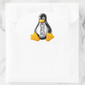 Sticker Ovale Alimenté par Linux (Sac)