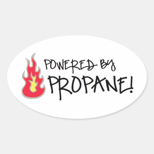 Sticker Ovale Alimenté par Propane (Devant)