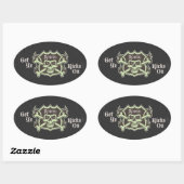 Sticker Ovale Allez, Yee Kicks (Feuille)