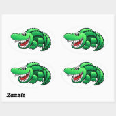 Sticker Ovale Alligator (Feuille)