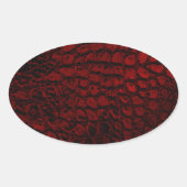 Sticker Ovale Alligator Rouge Faux Cuir (Devant)