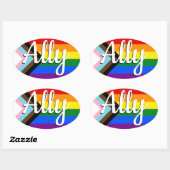 Sticker Ovale Ally | Indicateur de progression de la fierté (Feuille)