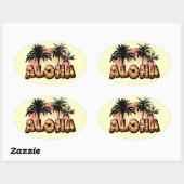 Sticker Ovale Aloha (Feuille)