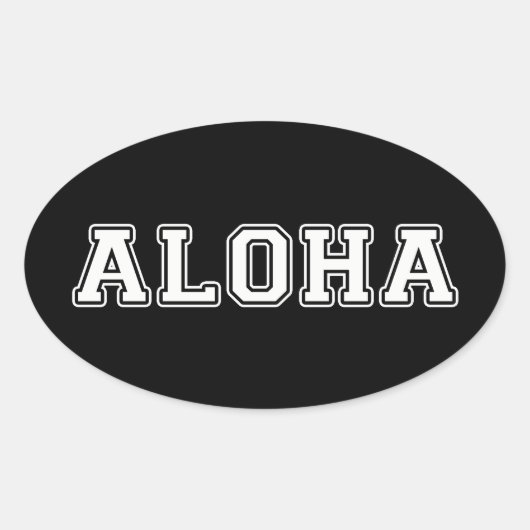 Sticker Ovale Aloha (Devant)