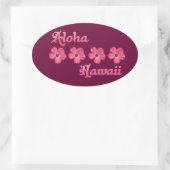 Sticker Ovale Aloha Hawaii rose (Sac)