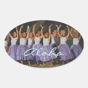 Sticker Ovale Aloha Hula