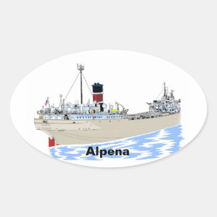 Sticker Ovale Alpena, cargo des Grands Lacs