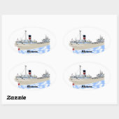 Sticker Ovale Alpena, cargo des Grands Lacs (Feuille)