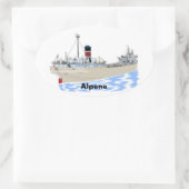 Sticker Ovale Alpena, cargo des Grands Lacs (Sac)