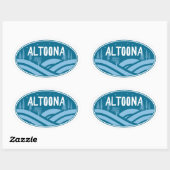 Sticker Ovale Altoona Pennsylvania Outdoors (Feuille)