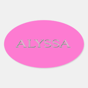 Sticker Ovale Alyssa Personnalisé Élevé Lettres