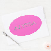 Sticker Ovale Alyssa Personnalisé Élevé Lettres (Enveloppe)