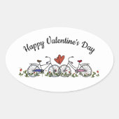 Sticker Ovale Amateurs de vélo Valentine (Devant)
